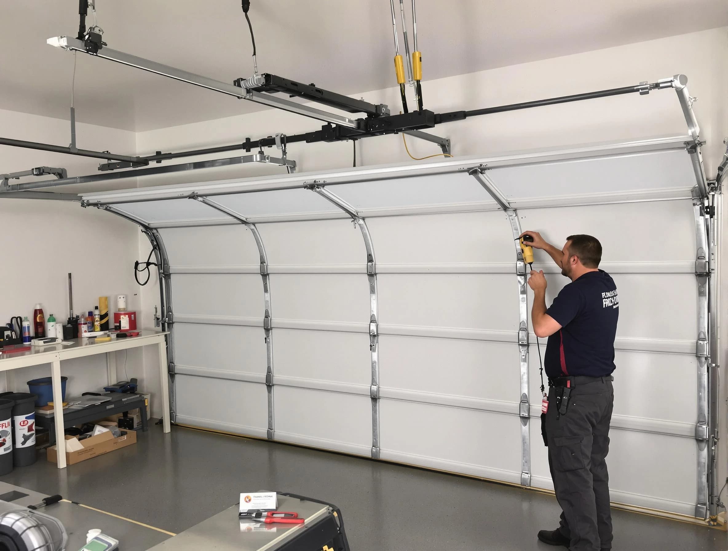 Irondale Garage Door Repair certified technician performing overhead door system repair in Irondale