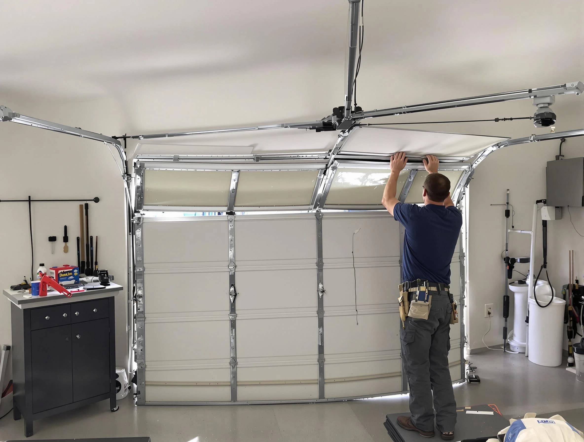 Irondale Garage Door Repair specialist performing precise section replacement on Irondale garage door