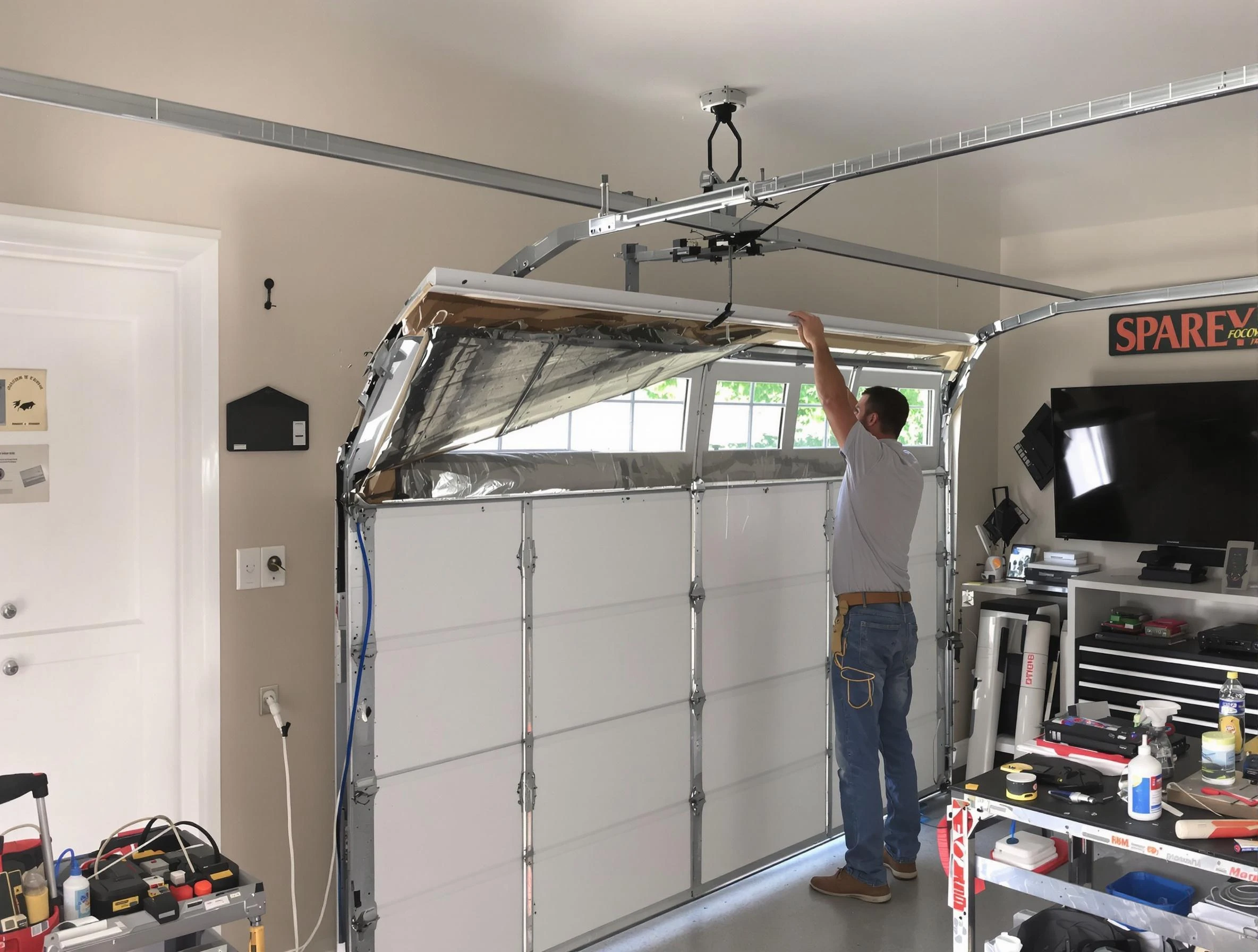 Garage door section replacement by Irondale Garage Door Repair in Irondale